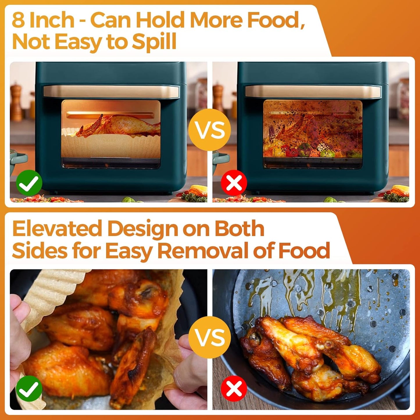 360 Pcs Air Fryer Liners Disposable, 8" Square Air Fryer Paper Liners, Unbleached Parchment Paper for Air Fryer Basket, Non-Stick & Leakproof Baking Liner for Microwave Oven Pan