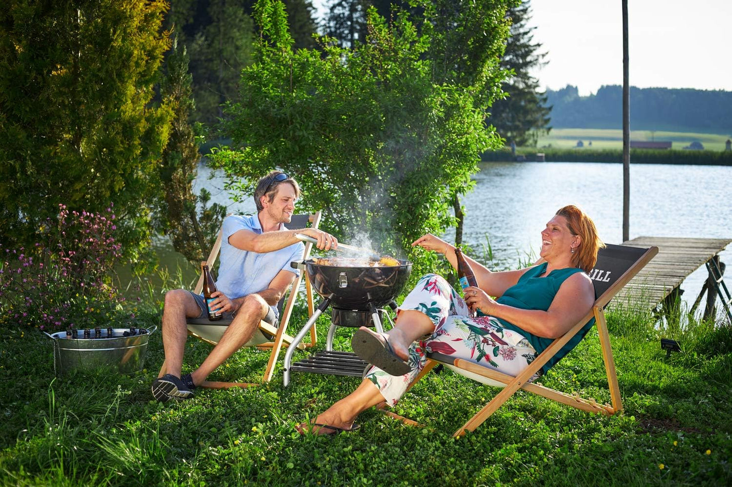 Rösle Stainless Steel Lock and Release Click Tongs, 17-inch