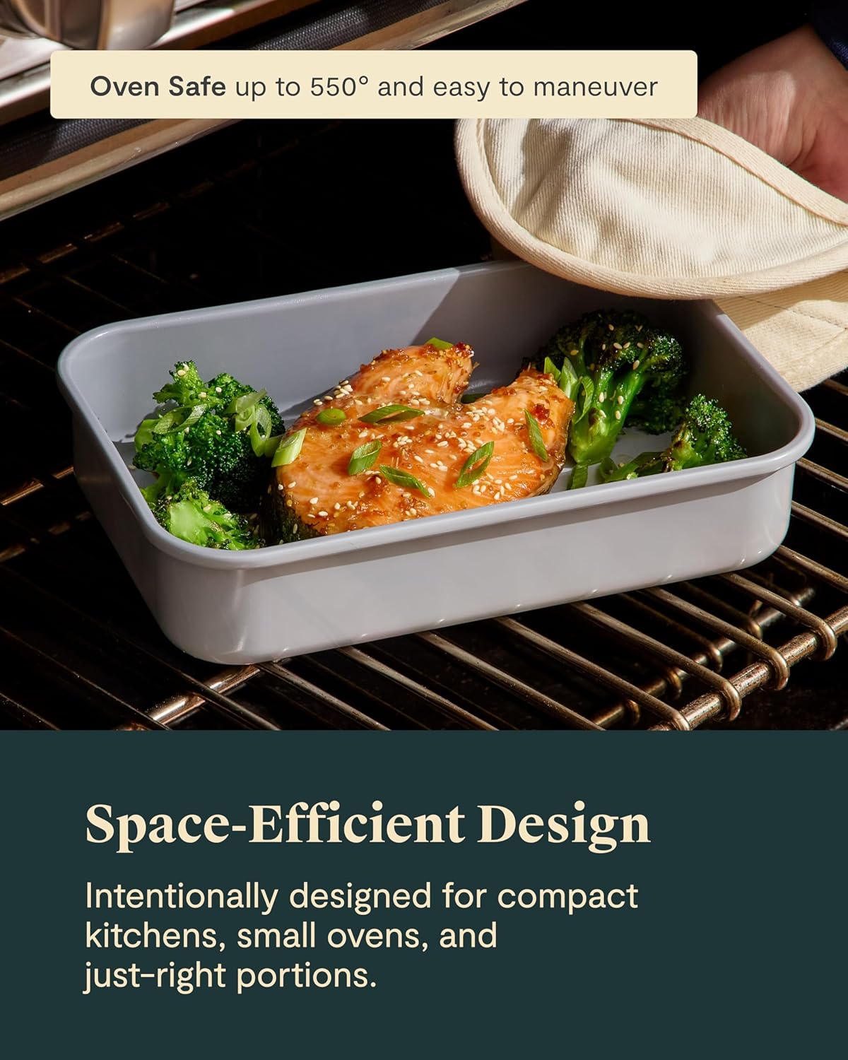 Caraway Nonstick 9” x 6.5” Small Rectangle Baking Pan Duo – Non-Toxic, PTFE & PFOA Free – Aluminized Steel Core – Deep Ceramic Baking Pan for Casseroles, Lasagna & More - Perracotta