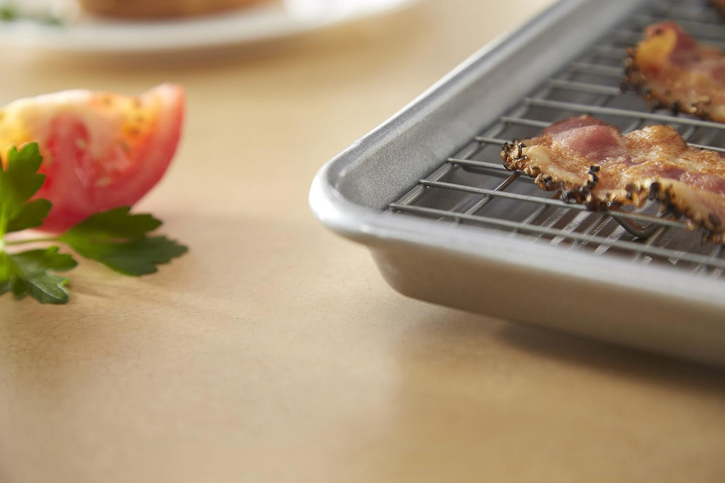 USA Pan Bakeware Quarter Sheet Baking Pan and Bakeable Nonstick Cooling Rack Set, Metal