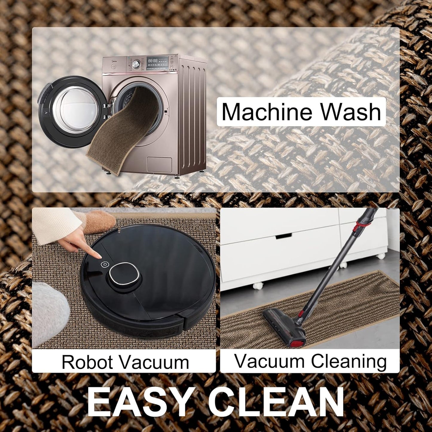 Kitchen Mat 1 PCS, Cushioned Non Slip Rugs for Kitchen Floor, Absorbent Runner Comfort Standing Mats Washable for Kitchen, Office, Home (Brown, 17.3"x79")