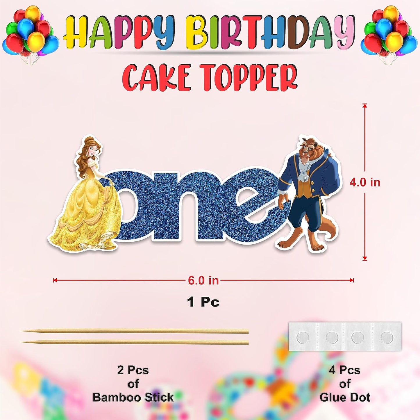 Seyal® Bauty & The Bast One Cake Topper