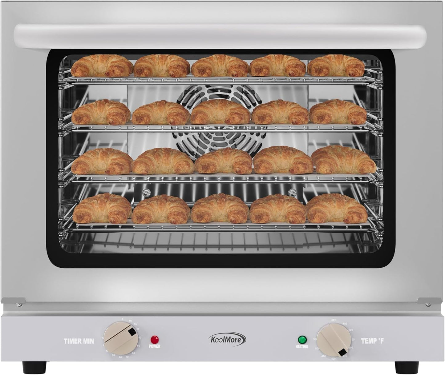KoolMore 23 in. Countertop Convection Oven for Half-Size Pans with 4 Racks and 2800W of Power in Stainless-Steel - 208/240V, 2.3 cu. ft. ETL Listed (KM-CTCO220-23)