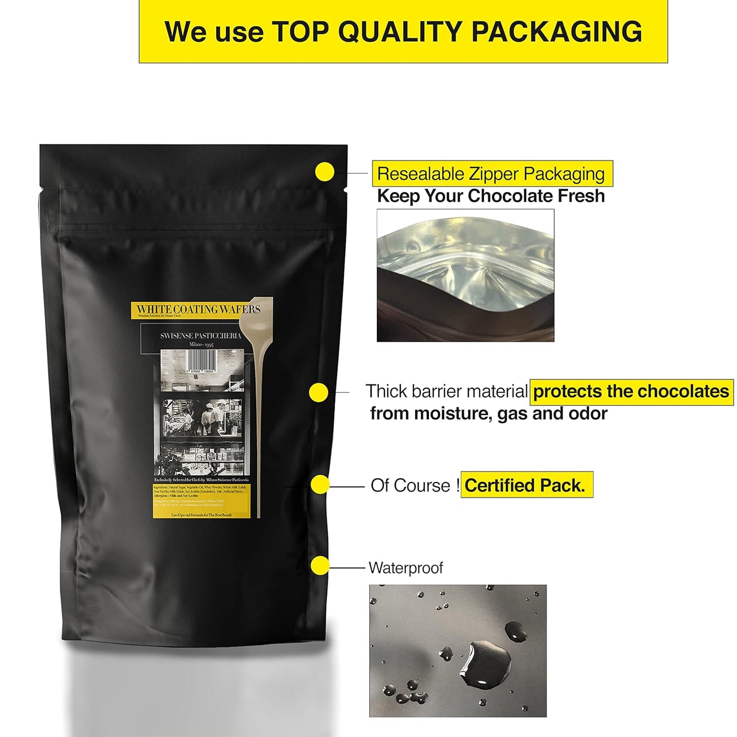 White Melting Chocolate Candy Melts | White Chocolate Melts 5 Lbs| Melting Chocolate Wafers Chips in Healthy Resealable Packaging Perfect for Baking Dipping Chocolate Fountain Fondue Coating Wafer