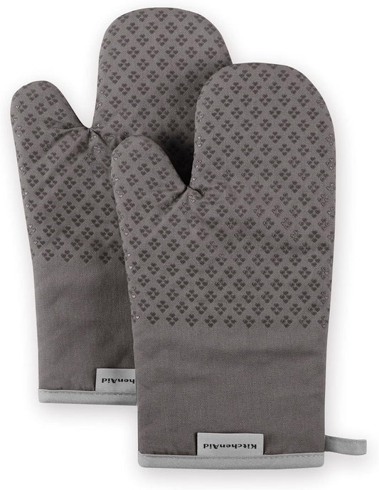 KitchenAid Asteroid Oven Mitt Set, 7"x12.5", Charcoal Grey, 2 Piece