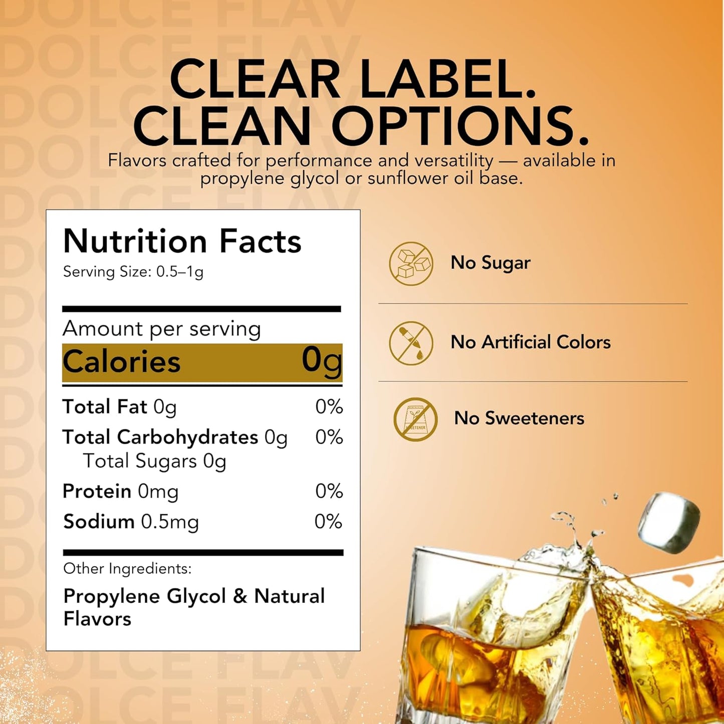 Dolce Flav Natural Rum Extract – 2 Ounce Water-Soluble Kosher, Sugar-Free, Concentrated Dark Rum Flavoring for Baking, Cocktails & Desserts, Includes Measured Dropper