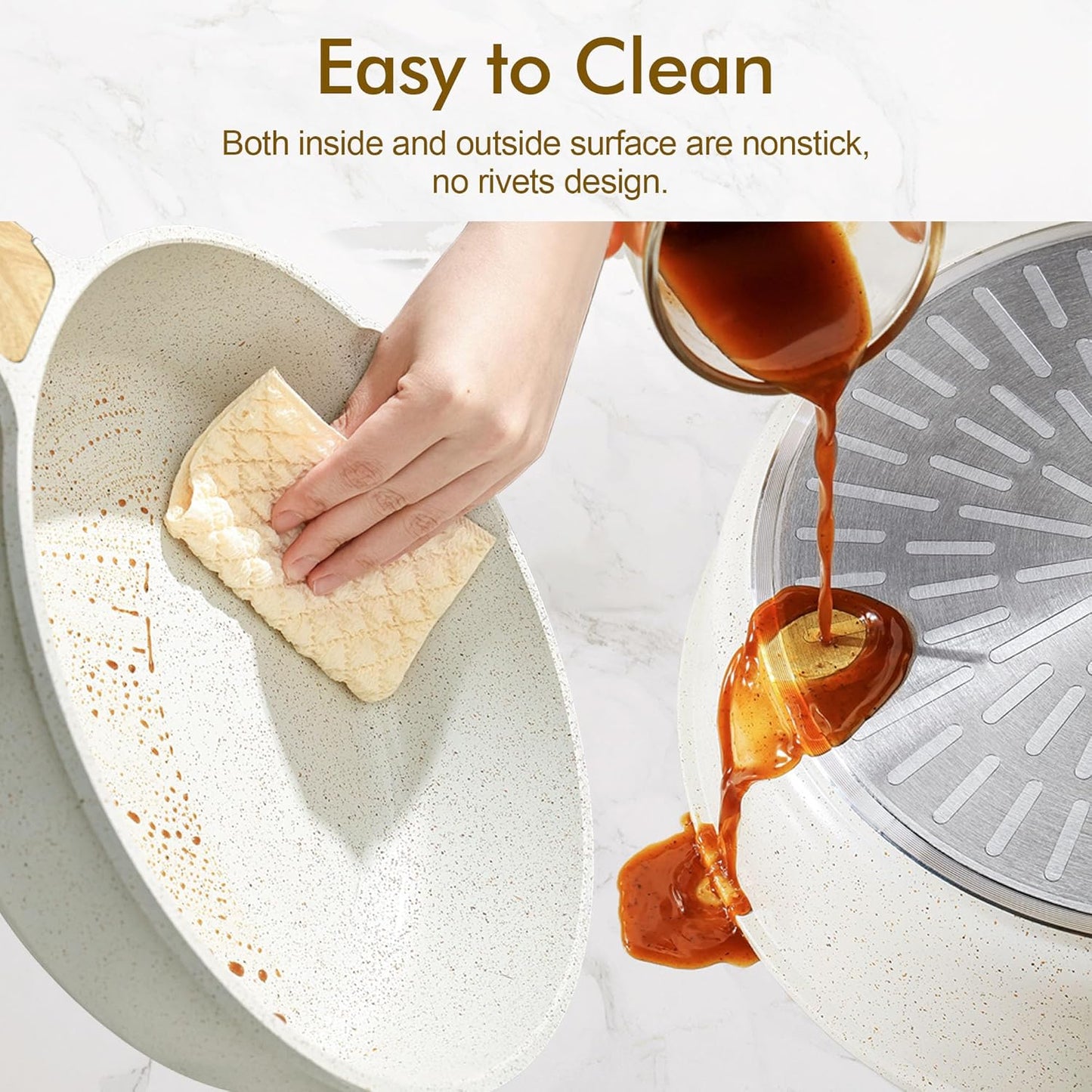 SENSARTE Nonstick Ceramic Sauté Pan 11-Inch/4.3QT, Non-toxic Deep Frying Pan Skillet with Lid, Healthy Jumbo Cooker, Stay Cool Handle, Induction Compatible, PFOA & PFAS Free