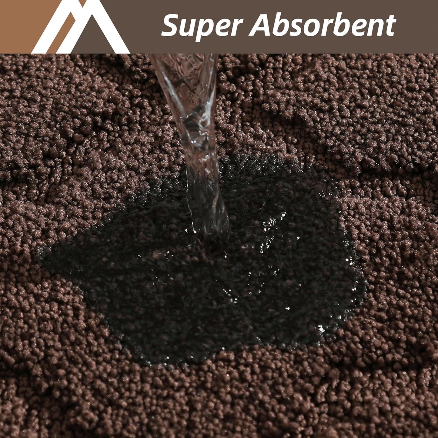 COSY HOMEER Soft Kitchen Rugs [2 PCS] for in Front of Sink Super Absorbent Kitchen Floor Mats and Mats 24x35 Inch/24X60 Non-Skid Kitchen Mat Standing Mat Washable,Polyester,Brown