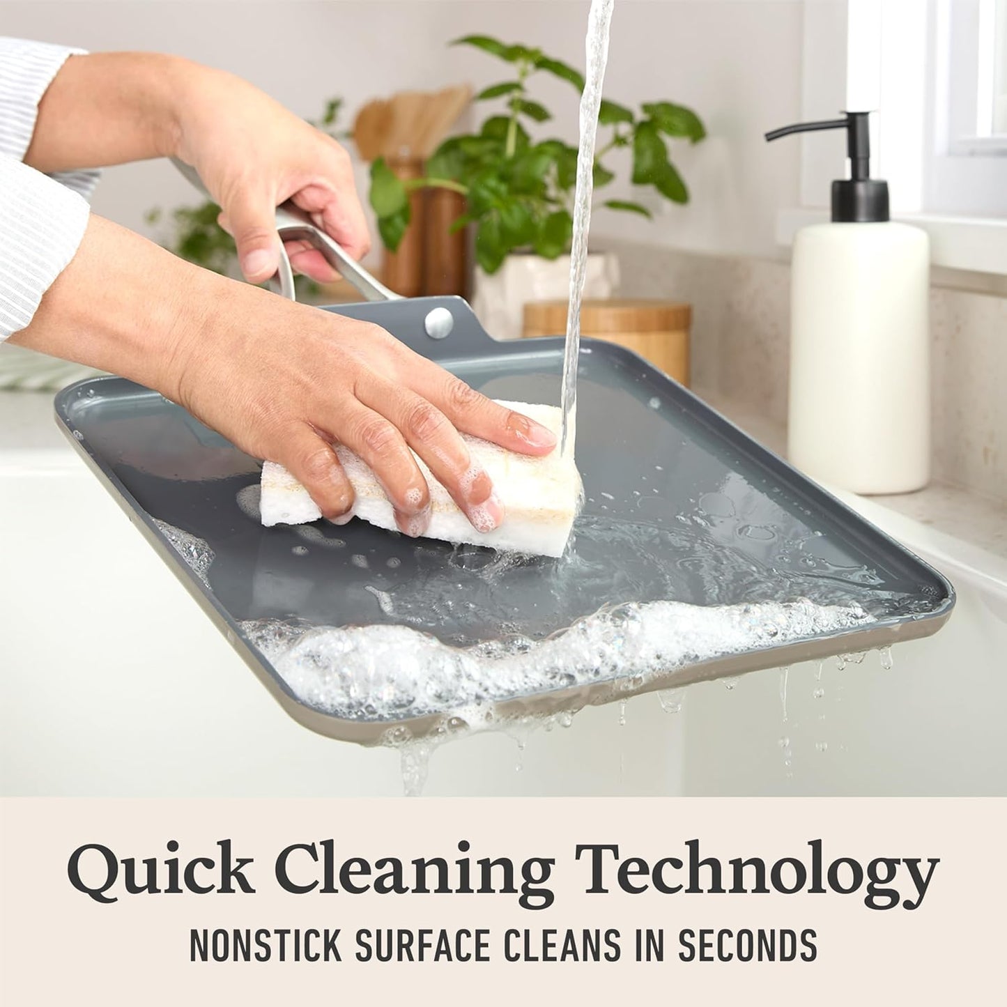 Calphalon® Premier Ceramic Nonstick 11" Square Griddle, Mushroom Grey