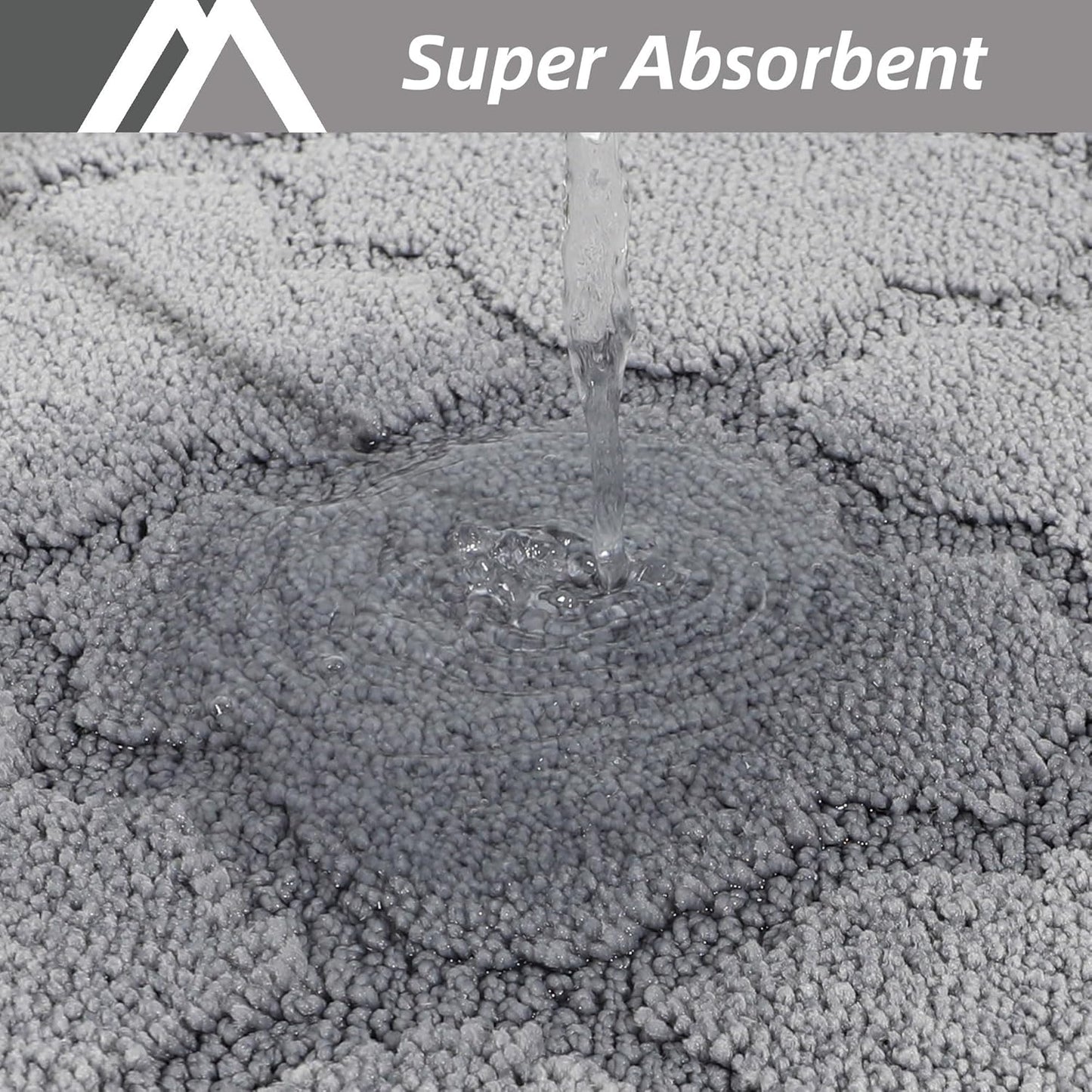 COSY HOMEER-Kitchen-Rugs-Non-Slip-Washable 24"x60" Absorbent Kitchen Runner Rug Polyester Kitchen Mats for Floor Soft Standing Floor Mats for Sink Mat,Hallway,Laundry,Grey