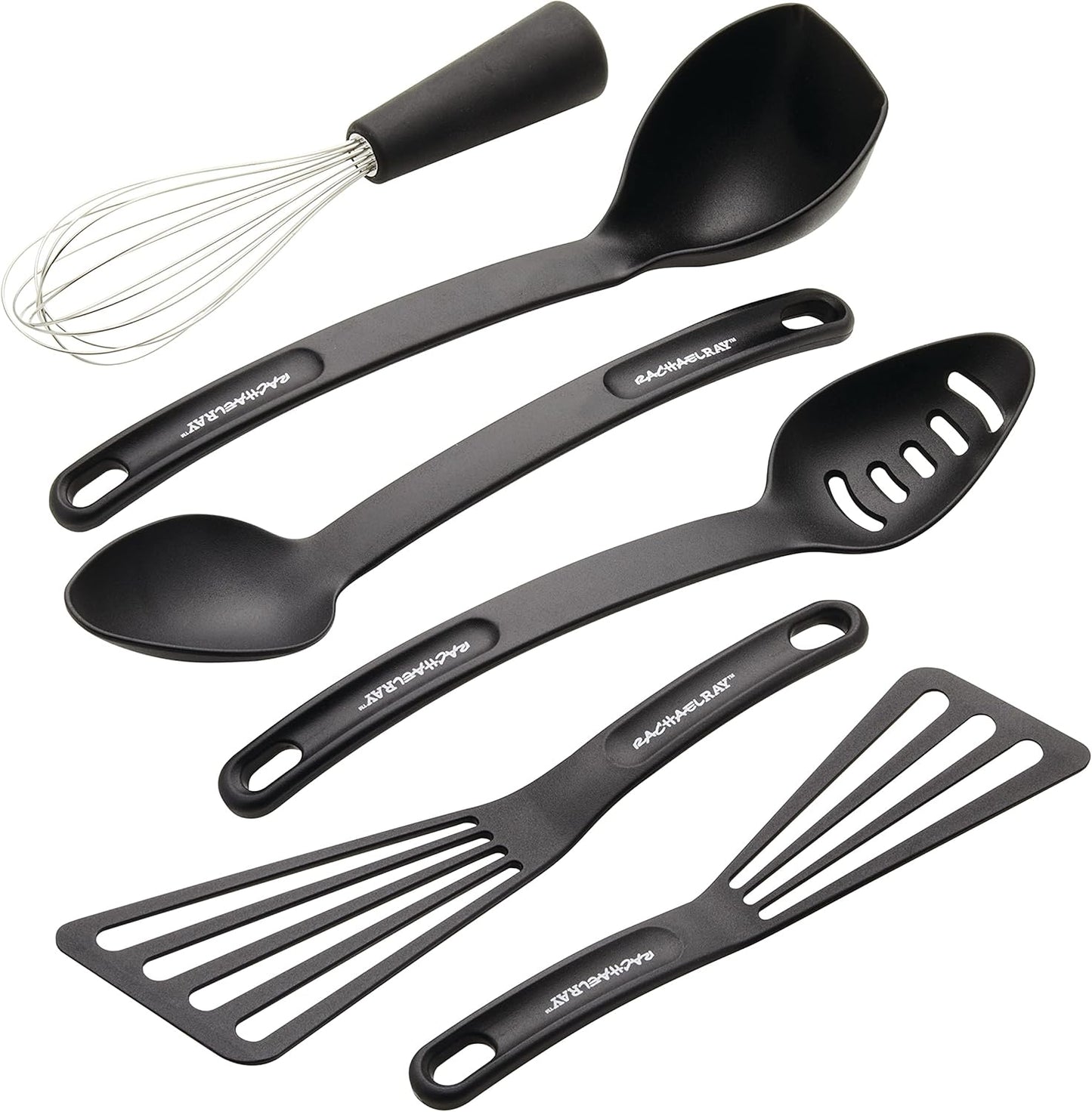 Rachael Ray Tools and Gadgets Kitchen/Cooking Utensil Set, 6 Piece, Black
