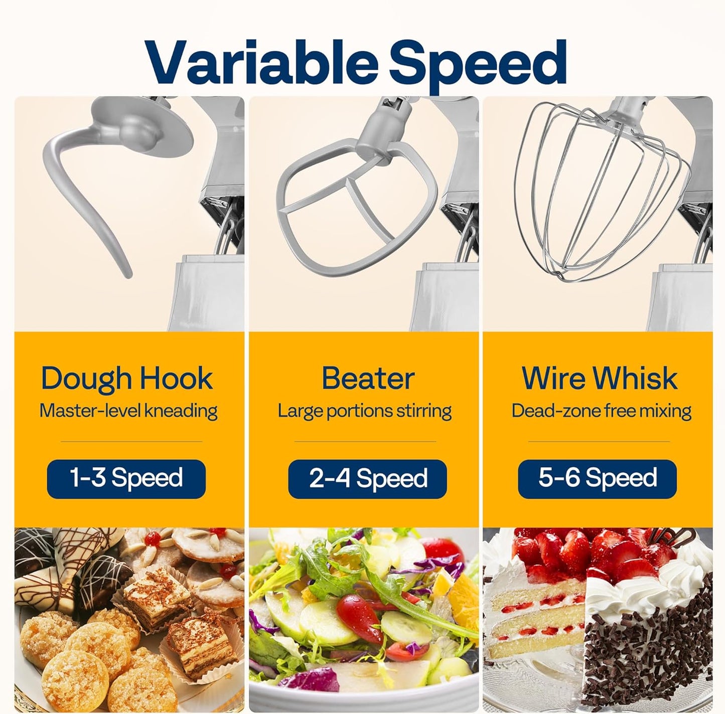 VIVOHOME 9 in 1 Multifunctional Stand Mixer with Fermentation, 6 Speed 7.5 Quart Kitchen Electric Food Mixer with Timer, Meat Grinder, Juice Blender, Vegetable Slicer, Pasta and Cookie Maker, Silver