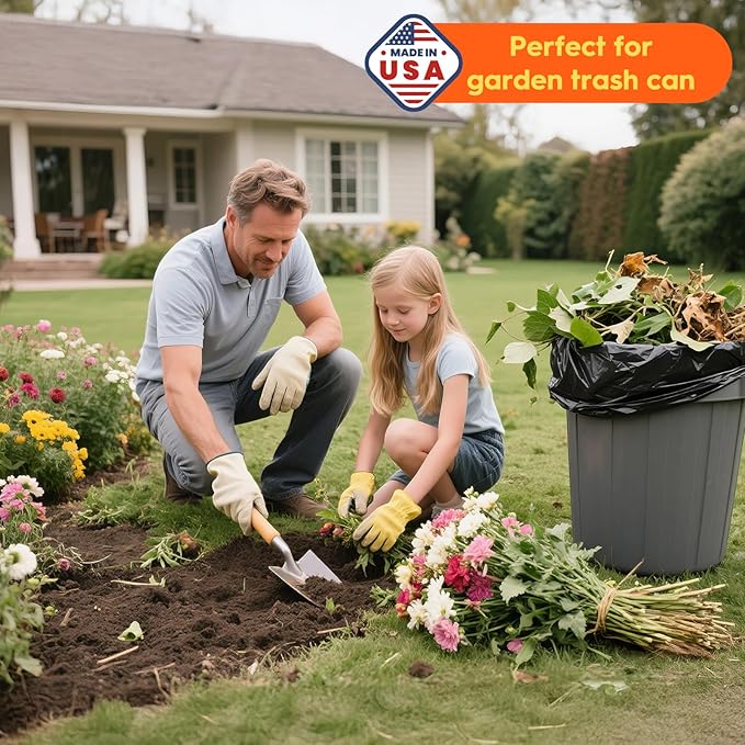 DELXO 55-60 Gallon Trash Bags, 150 Count Heavy Duty Large Black Garbage Bags, Thick Durable and Puncture-Resistant Plastic Bags for Kitchens, Yards & Offices, Made in USA