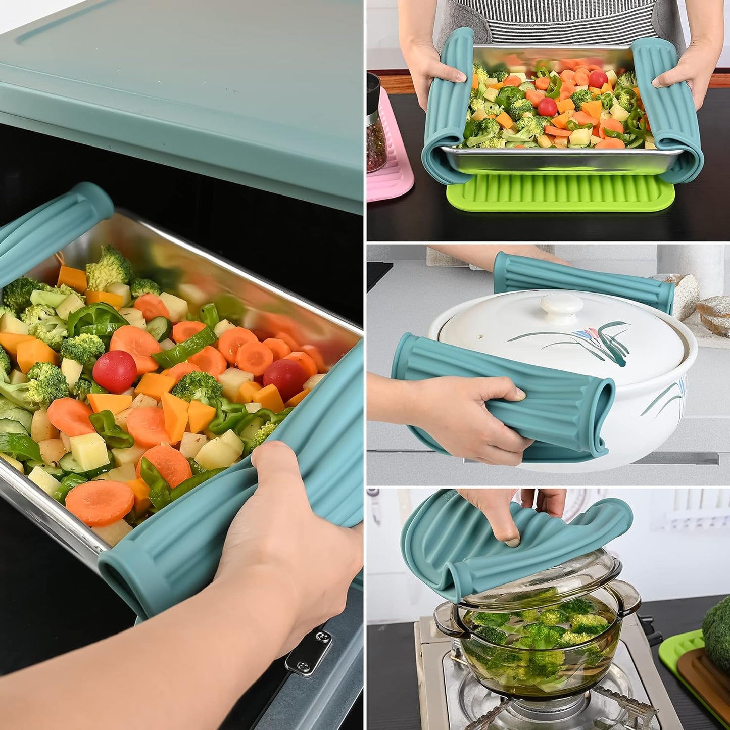 Smithcraft Silicone Trivets Mats for Hot Dishes and Hot Pots, Hot Pads for Countertops, Tables, Pot Holders, Spoon Rest Small Drying Mats Set of 2 Color Brown