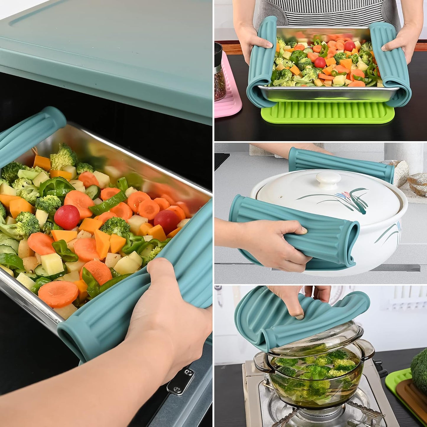 Smithcraft Silicone Trivets Mats for Hot Dishes and Hot Pots, Hot Pads for Countertops, Tables, Pot Holders, Spoon Rest Small Drying Mats Set of 2 Many Colors for Your Choose (Beige)