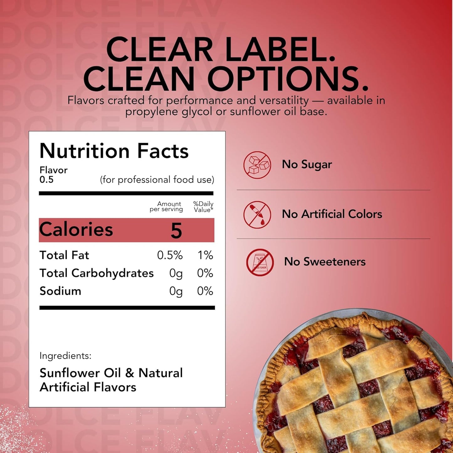 Dolce Flav Cherry Extract – 8 Ounce Oil-Soluble Kosher, Sugar-Free, Concentrated Fruity Flavor for Candy, Chocolates & Desserts, Includes Measured Dropper