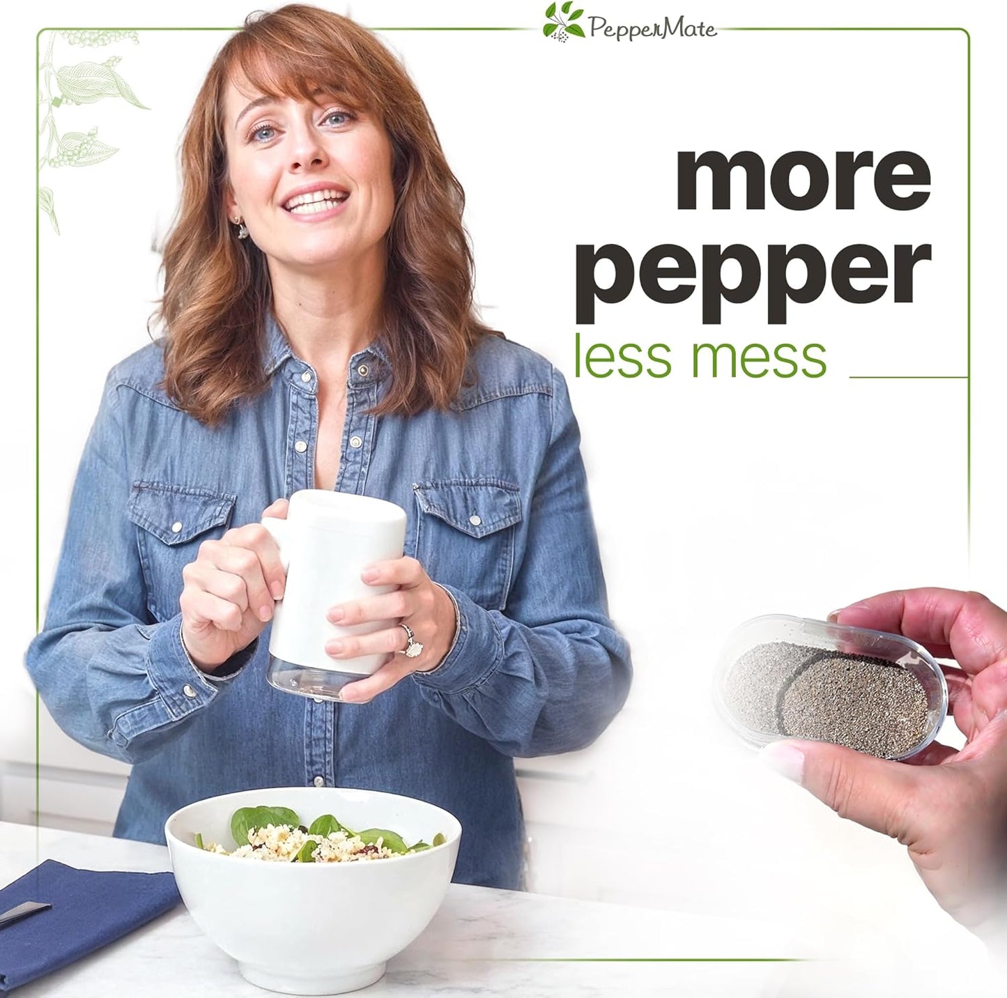 Traditional Pepper Mill- Manual High Volume Peppercorns and Salt Grinder with Ergonomic Turnkey Handle and Ceramic Precision Mechanism with Adjustable Grind for the Gourmet Chef (Red)