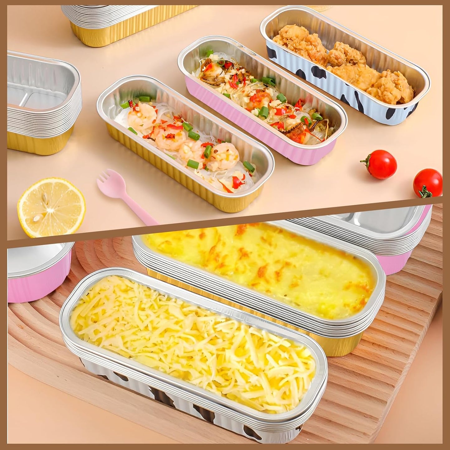 25 PCS Multiple colors Mini Loaf Pans with Lids and Spoons, 6.8oz Mini Cake Pans for Baking, Disposable Aluminum Foil Loaf Pans, Loaf Baking Pans for Party Individual Serving.
