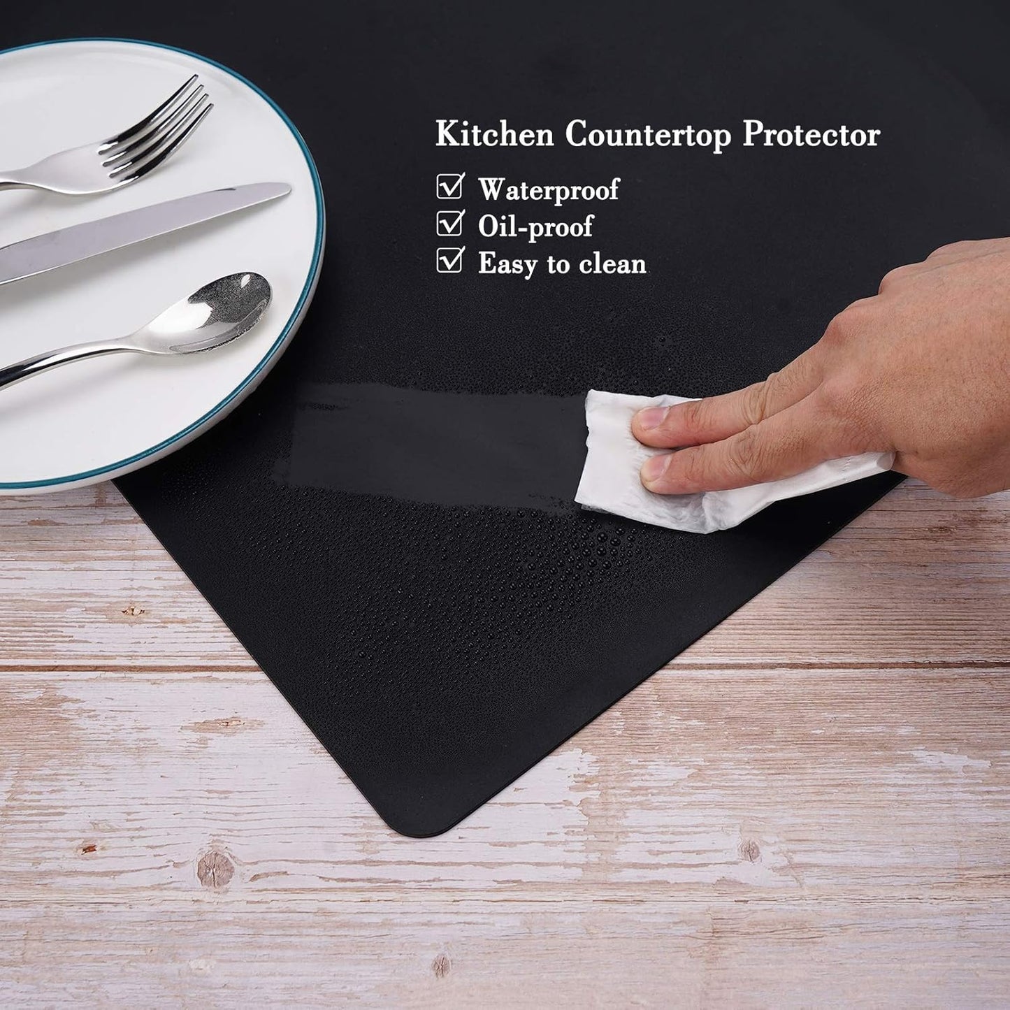 Gartful Silicone Mats for Countertop - 32"x 24"x0.06", Extra Large Multipurpose Mat, Counter Table Protector, Desk Saver Pad, Placemat Nonstick Nonskid Heat-Resistant Kitchen Pad, Black