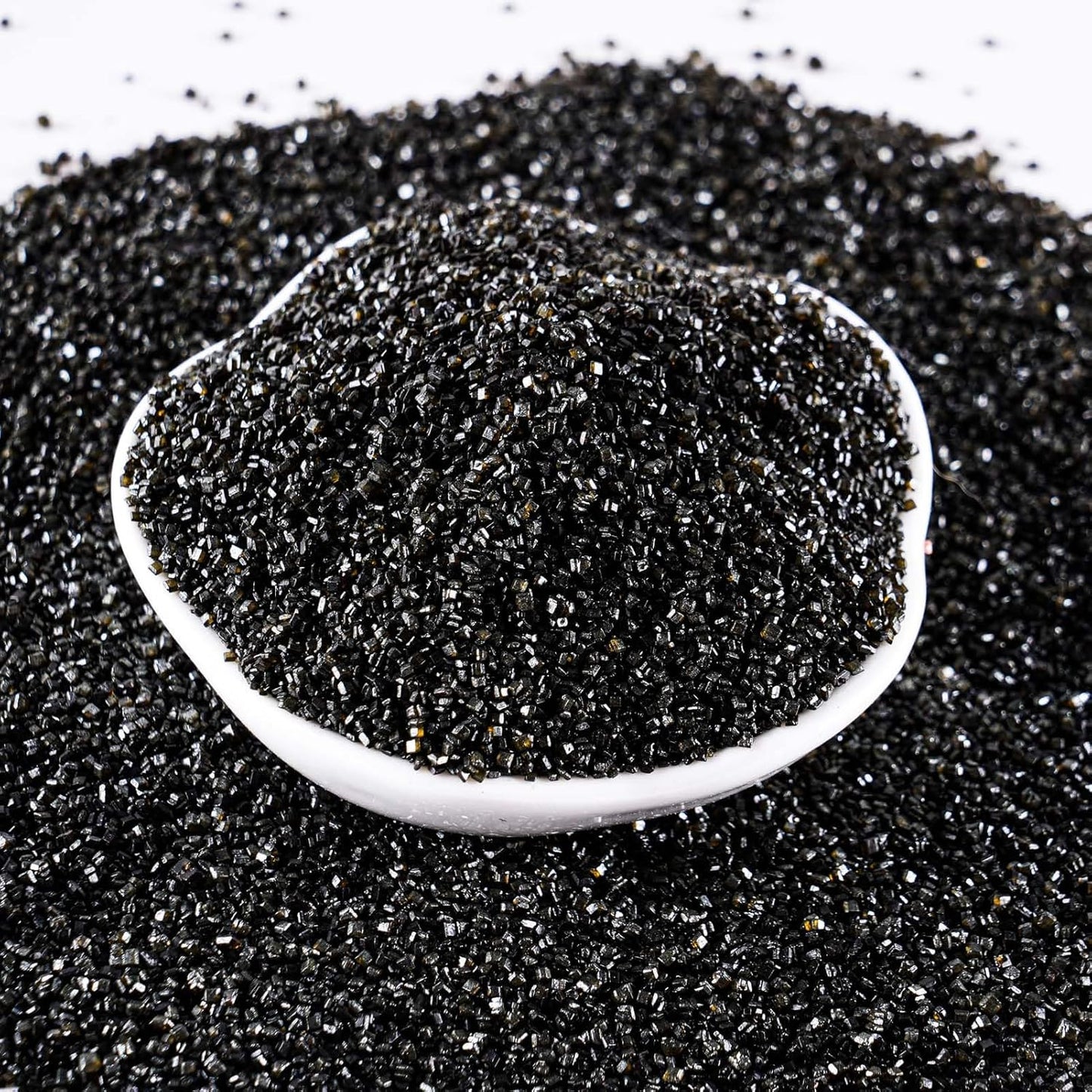 Kasvan Sanding Sugar Sprinkles - Edible Sugar Crystals, Baking Cake Decorations, Ice Cream Toppings cupcake Decorating, Wedding Party Chirstmas Supplies, 85g/3.2oz (Black)