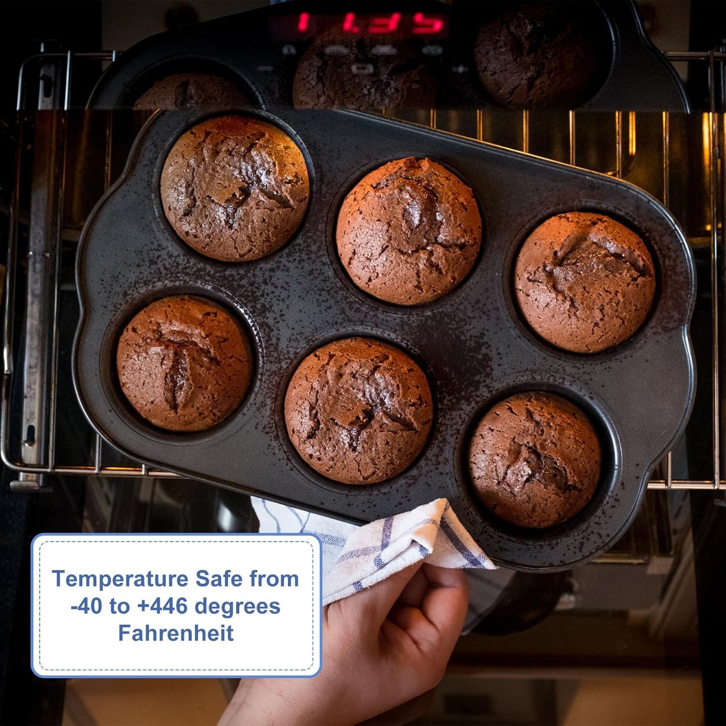 uxcell 2pcs Silicone Muffins Pan, 6 Cup Silicone Cupcake Pan Nonstick Baking Tray for Muffins, Cupcakes, Dishwasher Safe, Brown