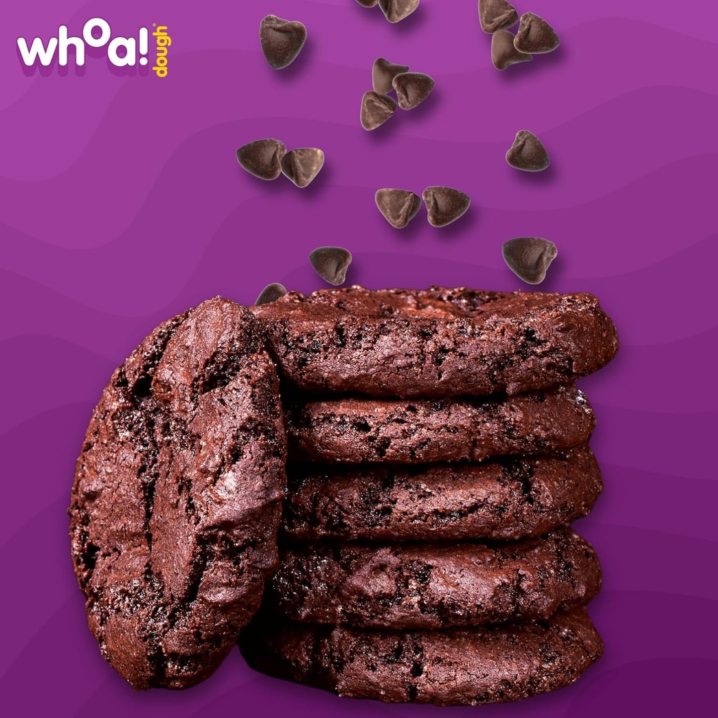 Whoa Dough Ready to Bake Cookie Dough Brownie Batter – Certified Non-GMO, Kosher, Gluten Free – Plant-Based Snack Dough Made with Real Ingredients – 6 Pack