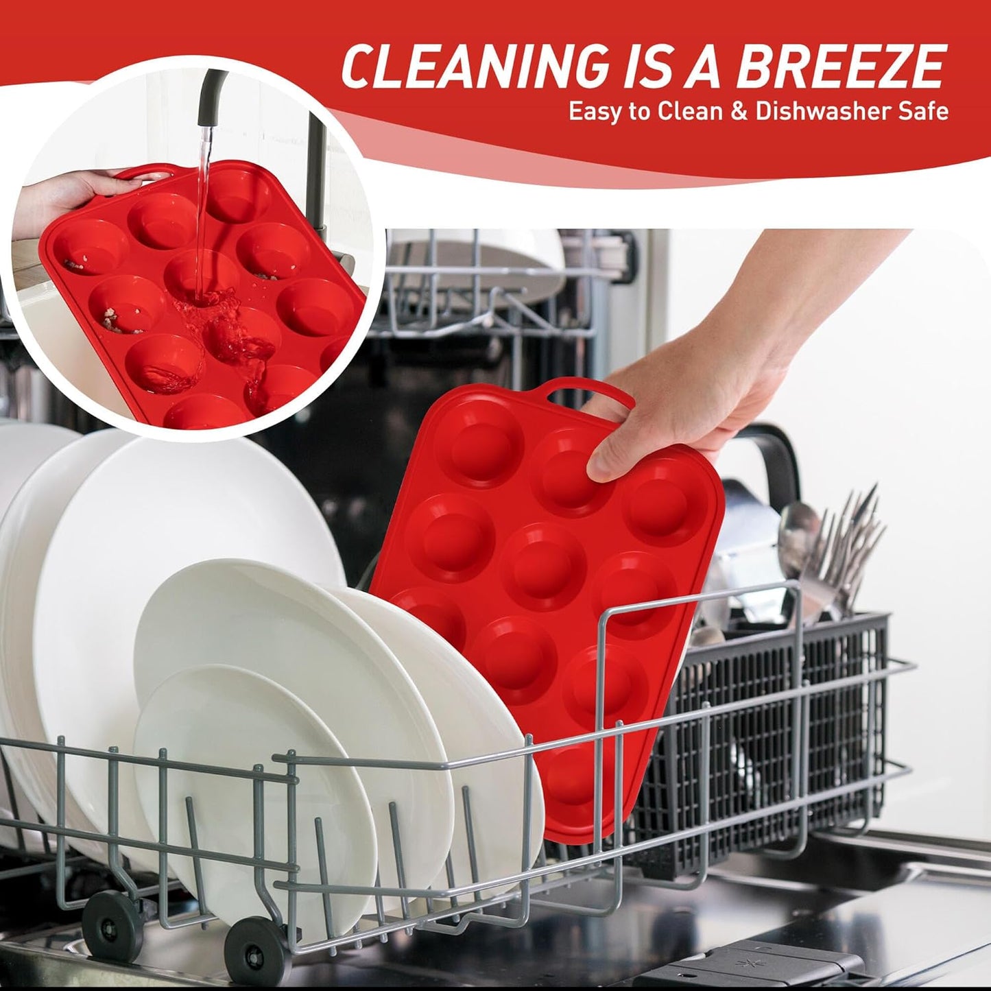 2 Packs 12 Cups Silicone Muffin Pan with Metal Reinforced Frame Regular Size Cupcake Pan Tray Silicone Molds Muffin Tin Tart Pans Moldes Para Gelatinas De Figuras Grandes Individuales Hornear Pasteles