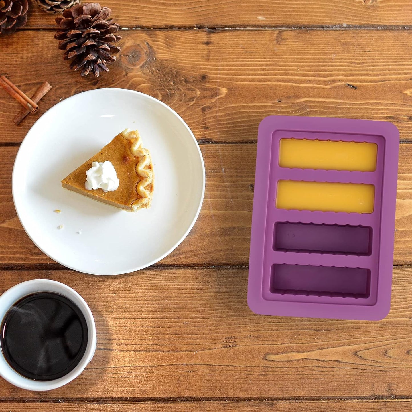 KeFanta Silicone Butter Mold, Butter Molds Tray with Lid,Large Butter Maker with Food Grade Silicone Spatulas,Rectangle Container for Brownies,Homemade Butter,Herbed,Garlic Butter