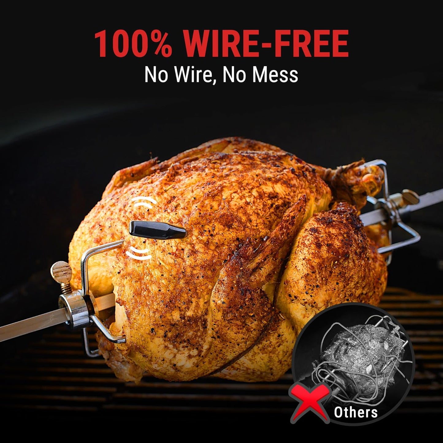 ThermoPro TempSpike Plus 600FT Wireless Meat Thermometer with Upgraded Ultra-Thin Probe, Bluetooth Meat Thermometer Wireless for Outside Grill, Smoker Thermometer for BBQ Oven Rotisserie Sous Vide