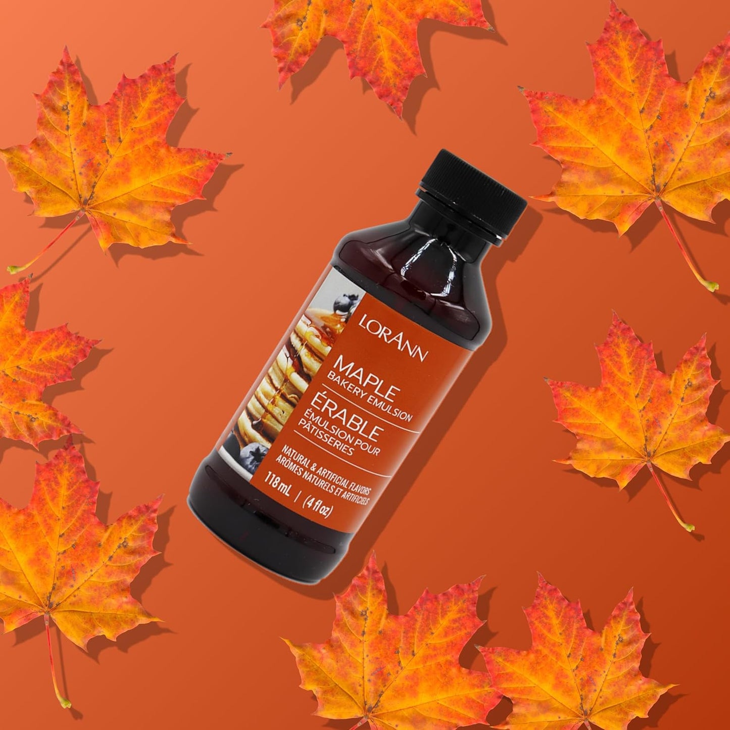 LorAnn Oils Maple Bakery Emulsion: True Essence, Ideal for Boosting Fruit Tones in Cakes, Cookies & Desserts, Gluten-Free, Keto-Friendly, Extract Substitute Essential for Your Kitchen, 4 Oz