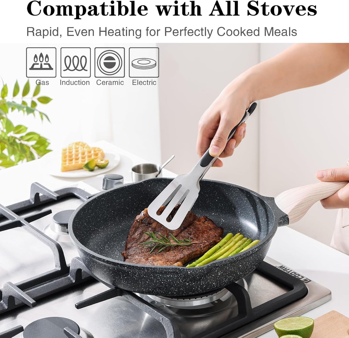 Nonstick Frying Pan Skillet, 8 Inch Small Egg Omelet Pan, Healthy and Non Toxic, Induction Compatible, PFOA Free