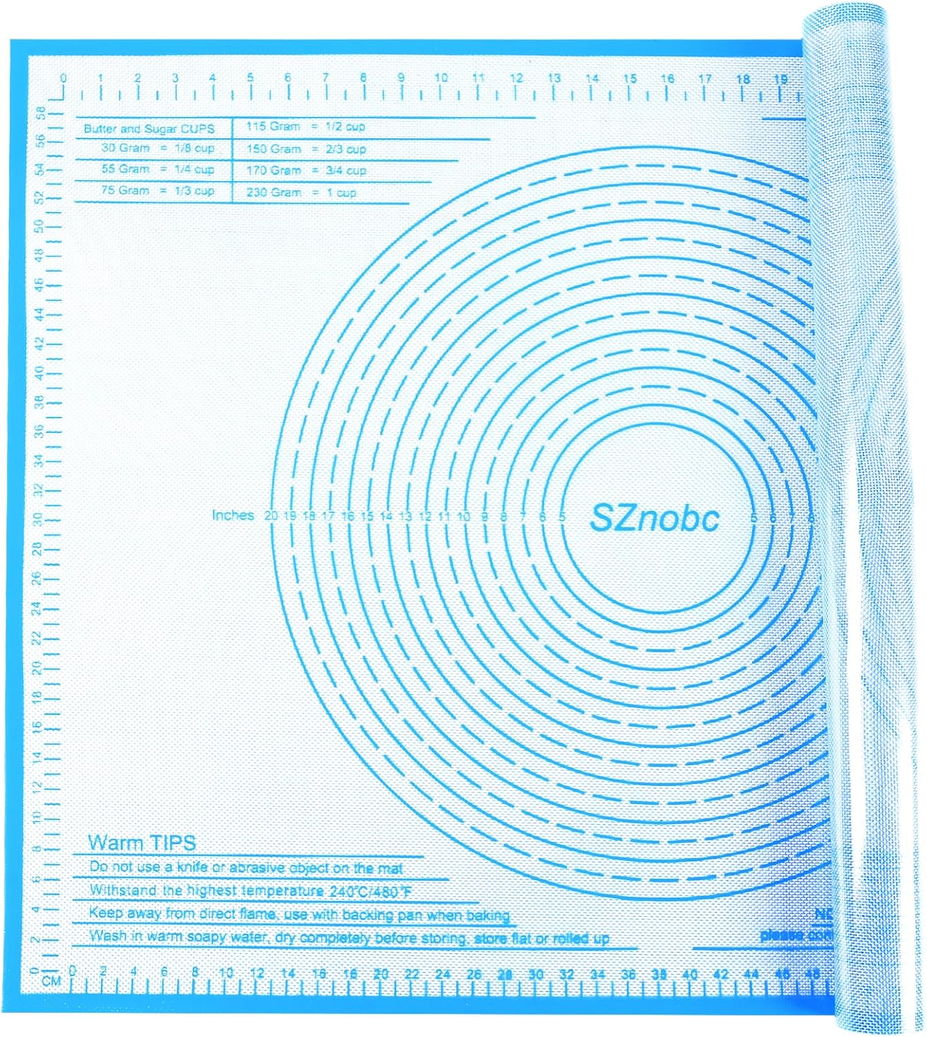 Silicone Pastry Mat 34'' By 26'' Extra Large Baking Mat with Measurements for Dough Rolling, Kneading Board, Kitchen Counter Mats for Dough, Pastry, Fondant, Pie Crust, Cookies, Bread, Pasta, Pizza