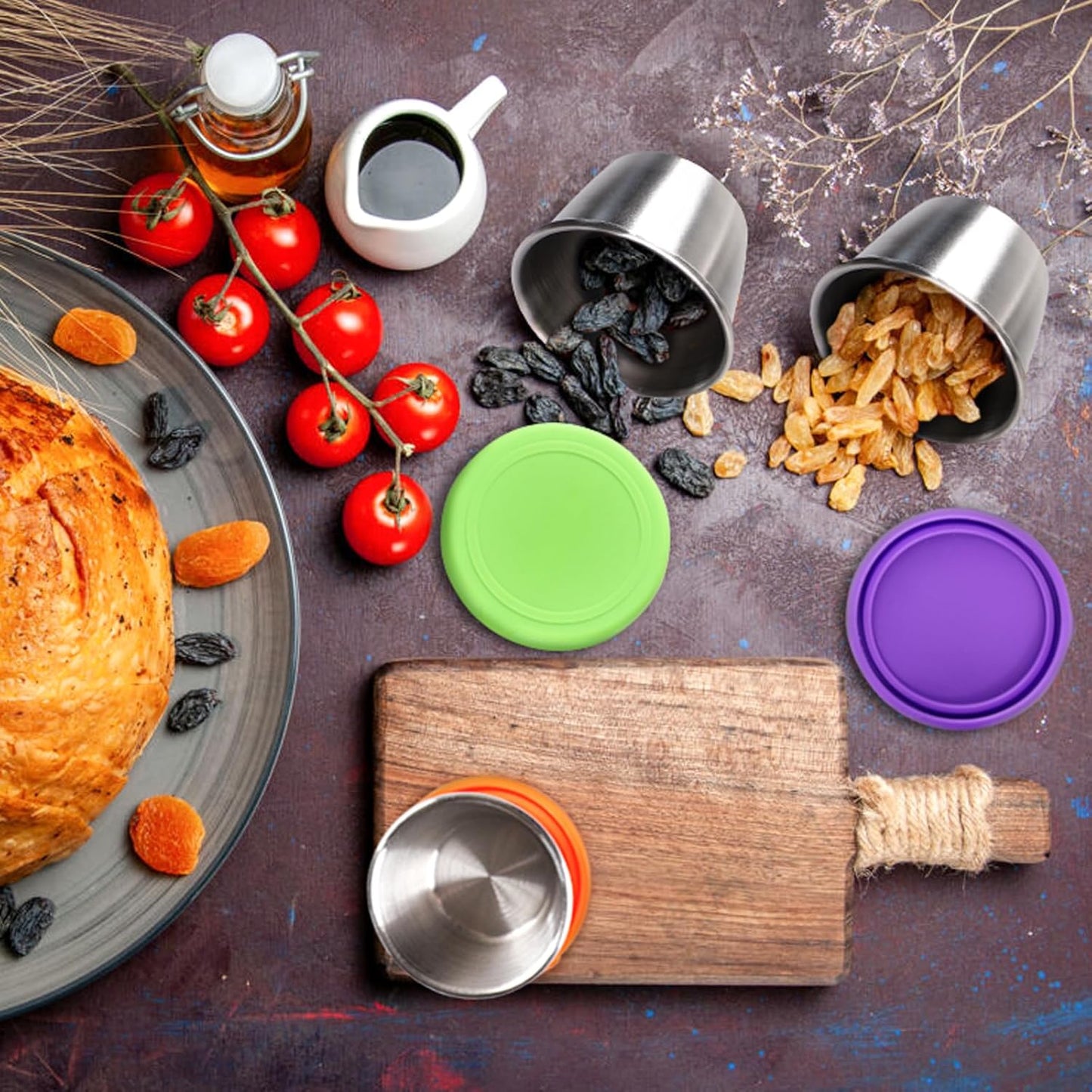 sauce cups reusable portion condiment containers small ramekin dipping sauces round bowls butter warmer small stainless steel bowl ramakan metal ramekins syrup salsa (Style01)