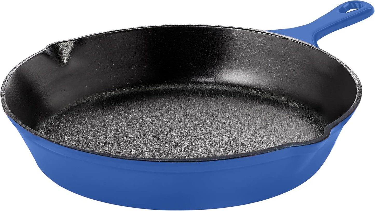 Utopia Kitchen Pre Seasoned Chefs Pan Skillet Frying Safe Grill Cookware for indoor & Outdoor Use (Blue, 8 Inch Pack of 1