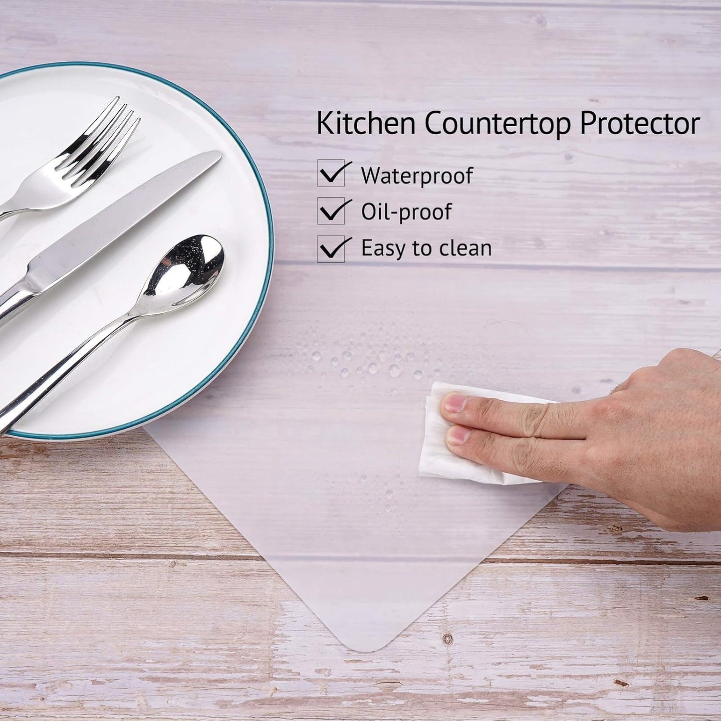 Gartful Silicone Mats for Kitchen Counter, Thicker 0.06", 25 x 17 inches Multipurpose Table Mat, Silicone Pad Desk Work Mat, Nonstick Nonskid Heat-Resistant Pad, Placemat, Translucent, 2PCS