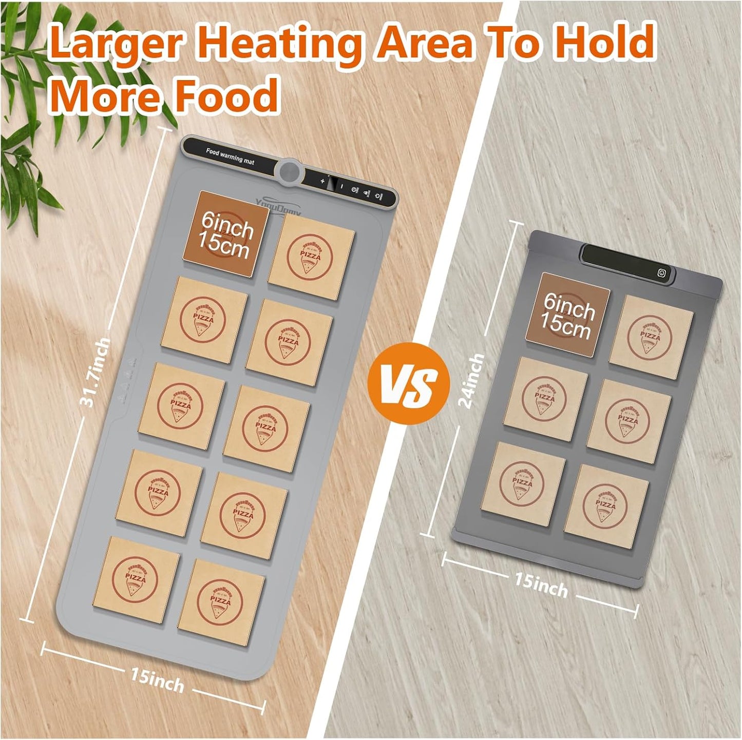 Warming Mat for Food Extra Large - Food Warming Mat, 31.7"x15" Heating Mat for Food with 9 Temperature Settings and 6H Timer, Full Surface Heating Warming Tray for Parties Daily Use(Gray)