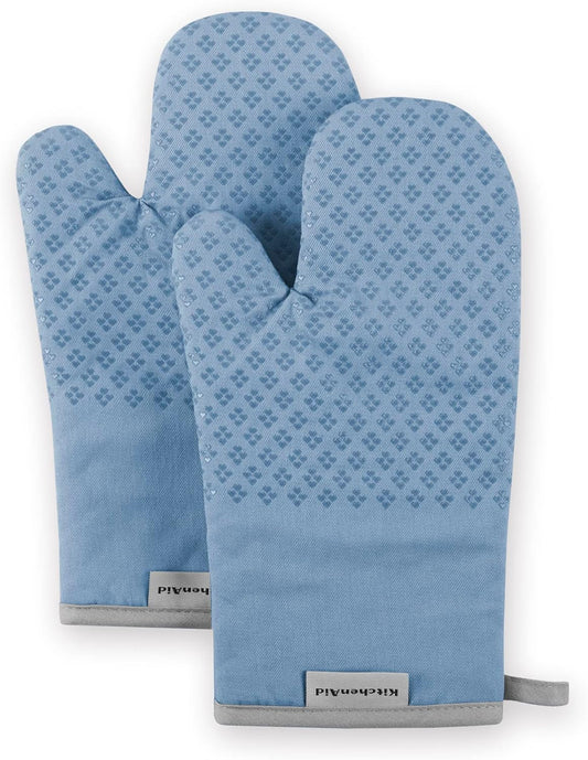 KitchenAid Asteroid Oven Mitt Set, 7"x12.5", Blue Velvet, 2 Piece