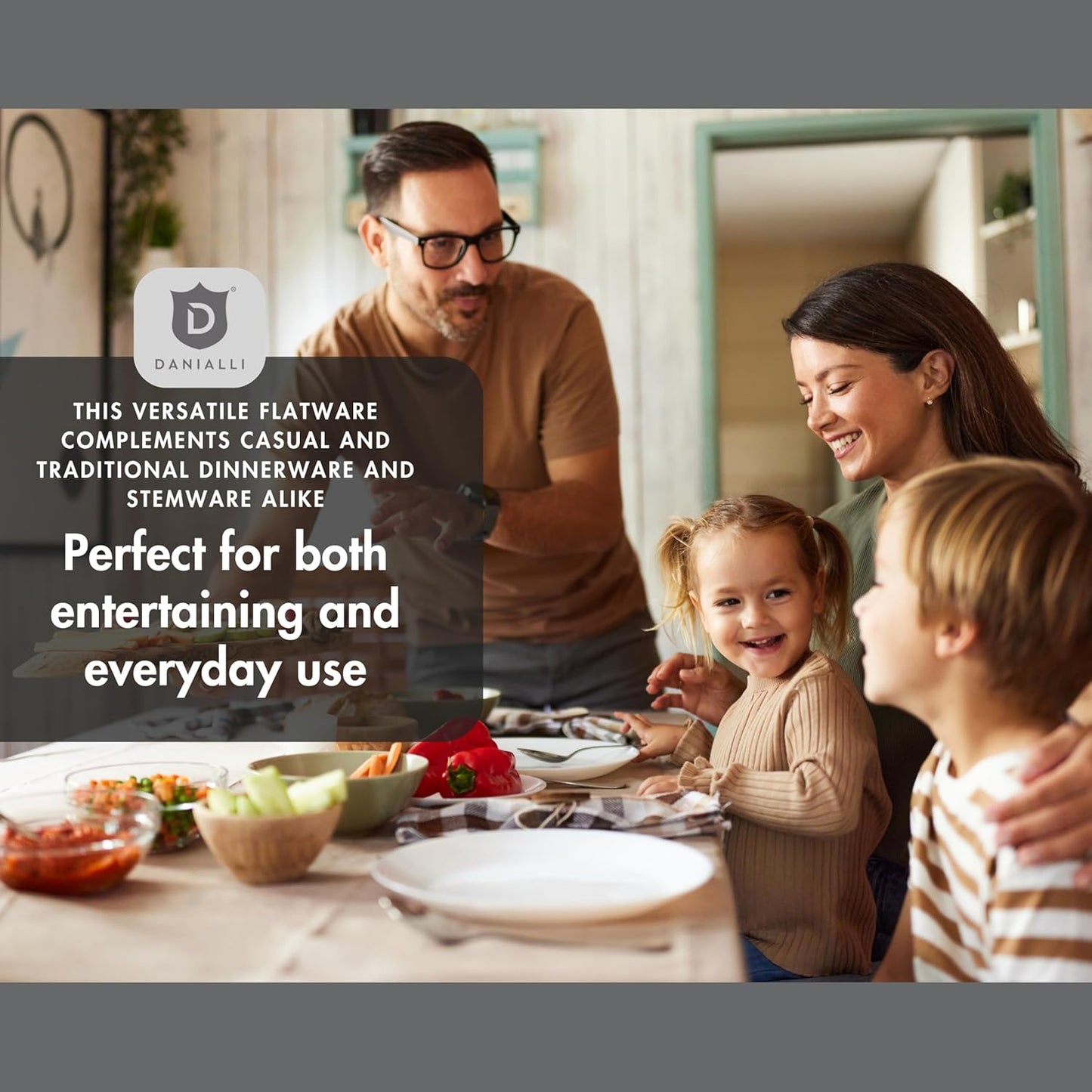 Hammered Silverware Set | Premium 18/10 Stainless Steel Flatware Service for 12 | Heavy-Duty & Dishwasher Safe | Built to Last (60-Piece, Marettimo Hammered)