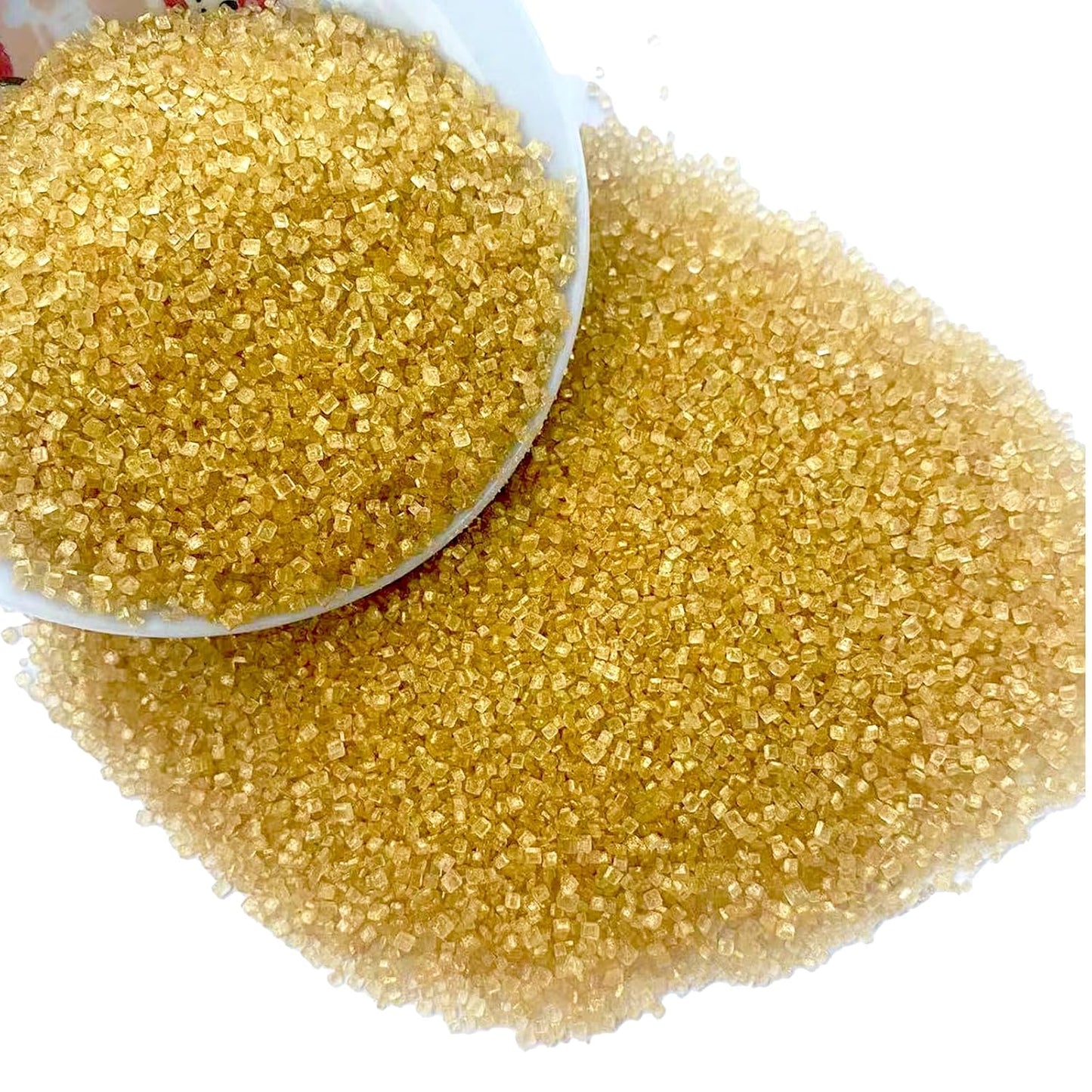 Sentovac Gold Sanding Sugar for Baking Edible Sparkling Sugar Sprinkles Coarse Sugar Crystals for Baking Topping Cake Cookie Cupcake Topper Ice Cream Decoration Supplies 3.2 OZ