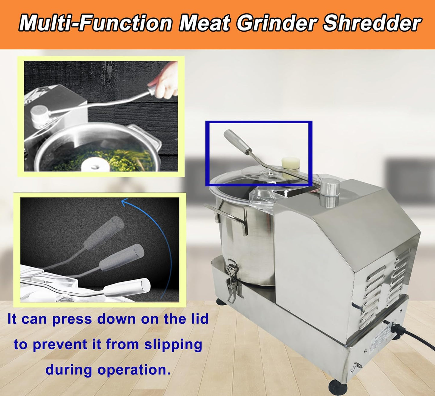 TECHTONGDA 9L Food Processor & Vegetable Chopper, Commercial Meat Grinder, Stainless Steel Electric Chopper, Adjustable Speed Meat Mincer, Multi-Function for Chopping Vegetables, Meat, Grains, Nuts