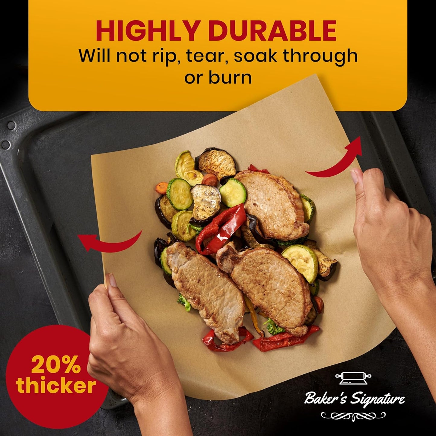 220 Pcs 9x13 Inch Parchment Paper Sheets by Baker's Signature | Parchment Baking Paper, Unbleached Parchment Paper - Perfect for Baking, Precut Non-Stick Sheets, Eco-Friendly, Will Not Curl or Burn