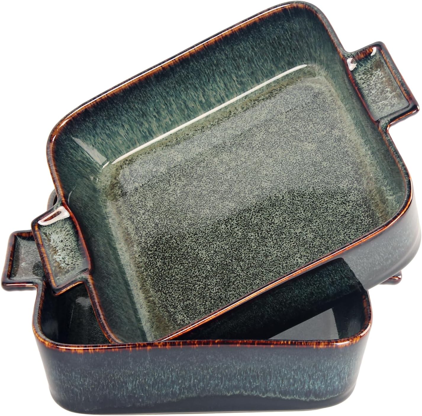 Ceramic Casserole Baking Dish - 16 Ounces Baking Dish for Oven, Lasagna Pans, Oven Safe Durable Bakeware for Kitchen Home Decor, Banquet and Dinner, Square 2 pieces 5.5 x 5.5 Inch