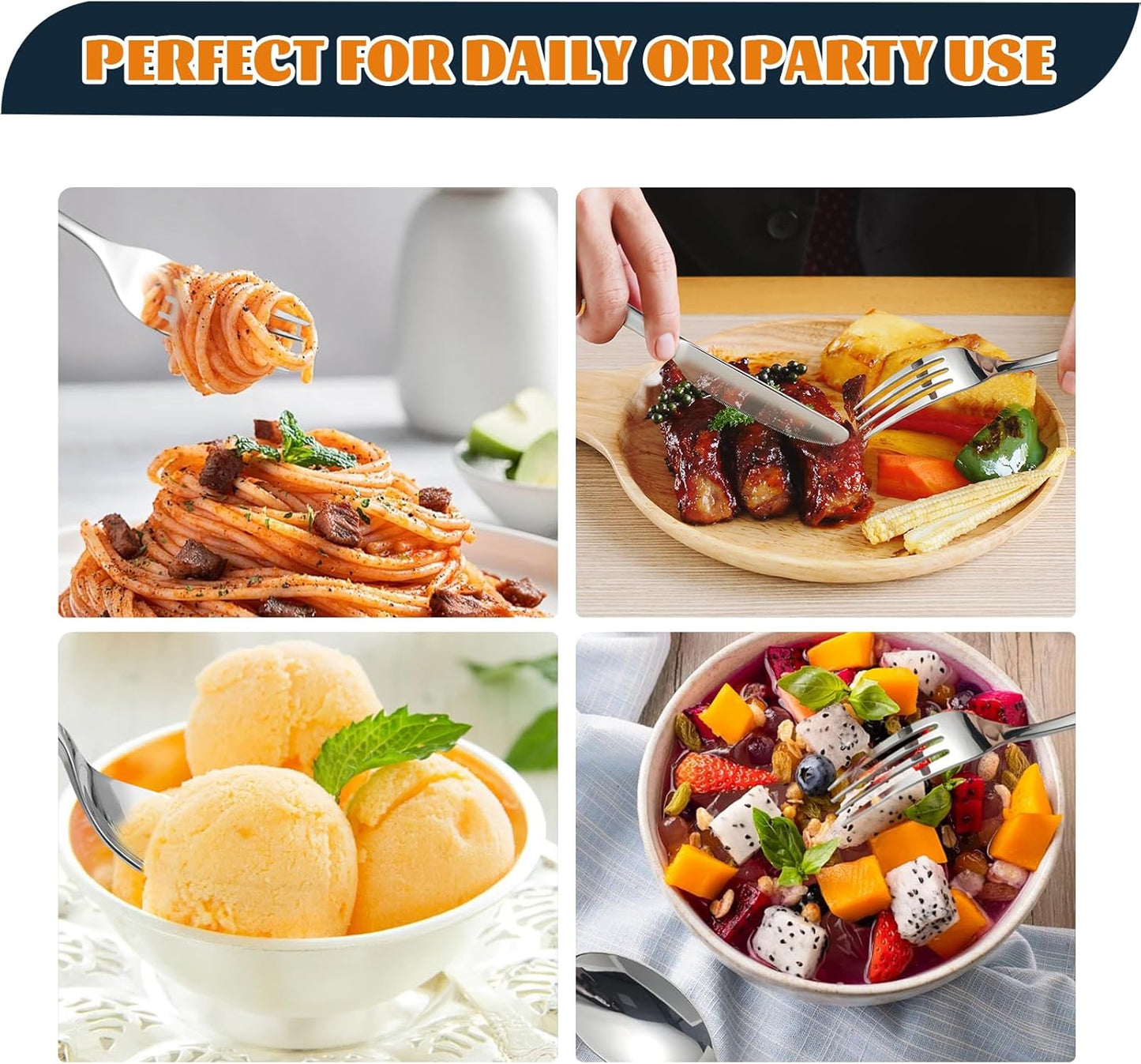 Silverware Set for 12, Heavy Duty Stainless Steel Cutlery Set Flatware Set,60 Piece Premium Silverware, Mirror Polished Modern Cutlery include Fork Knife Spoon Set,Dishwasher Safe