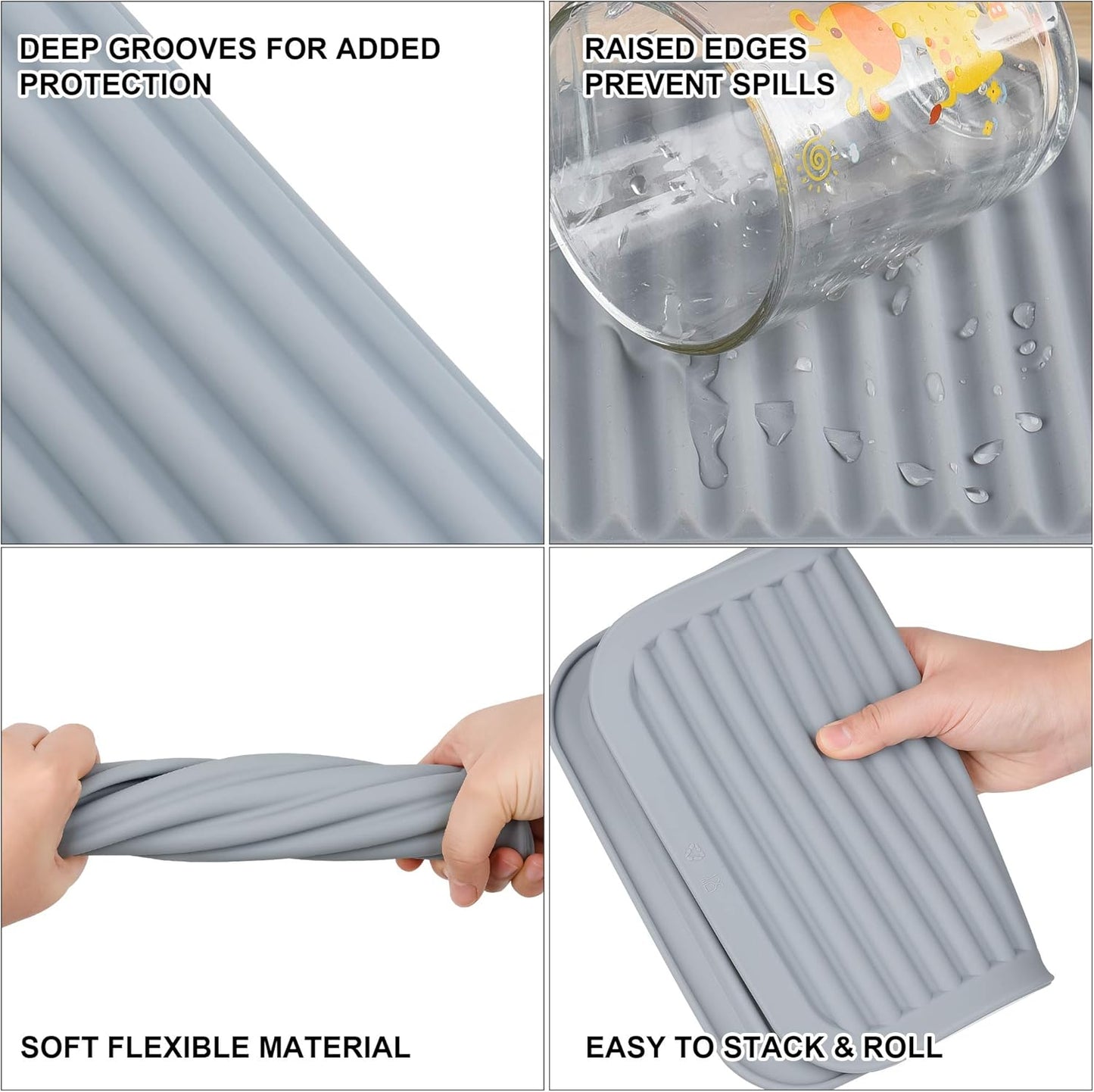 Silicone Trivets for Hot Dishes, Hot Pads for Kitchen-Versatile Trivet Mat for Hot Pots&Pans-Heat Resistant Mats for Counter&Table, Silicone Pot Holders-Dishes Drying Mat (9x12) Pack 2 Purple