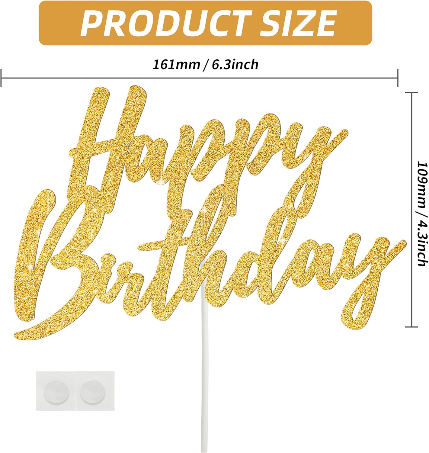 BEISHIDA Happy Birthday Cake Toppers Gold Glitter Birthday Cake Decoration Cake Baking Supplies 18th 30th 40th Birthday Cake Toppers For Boys Girls Men Women Birthday Party Photo Booth Props