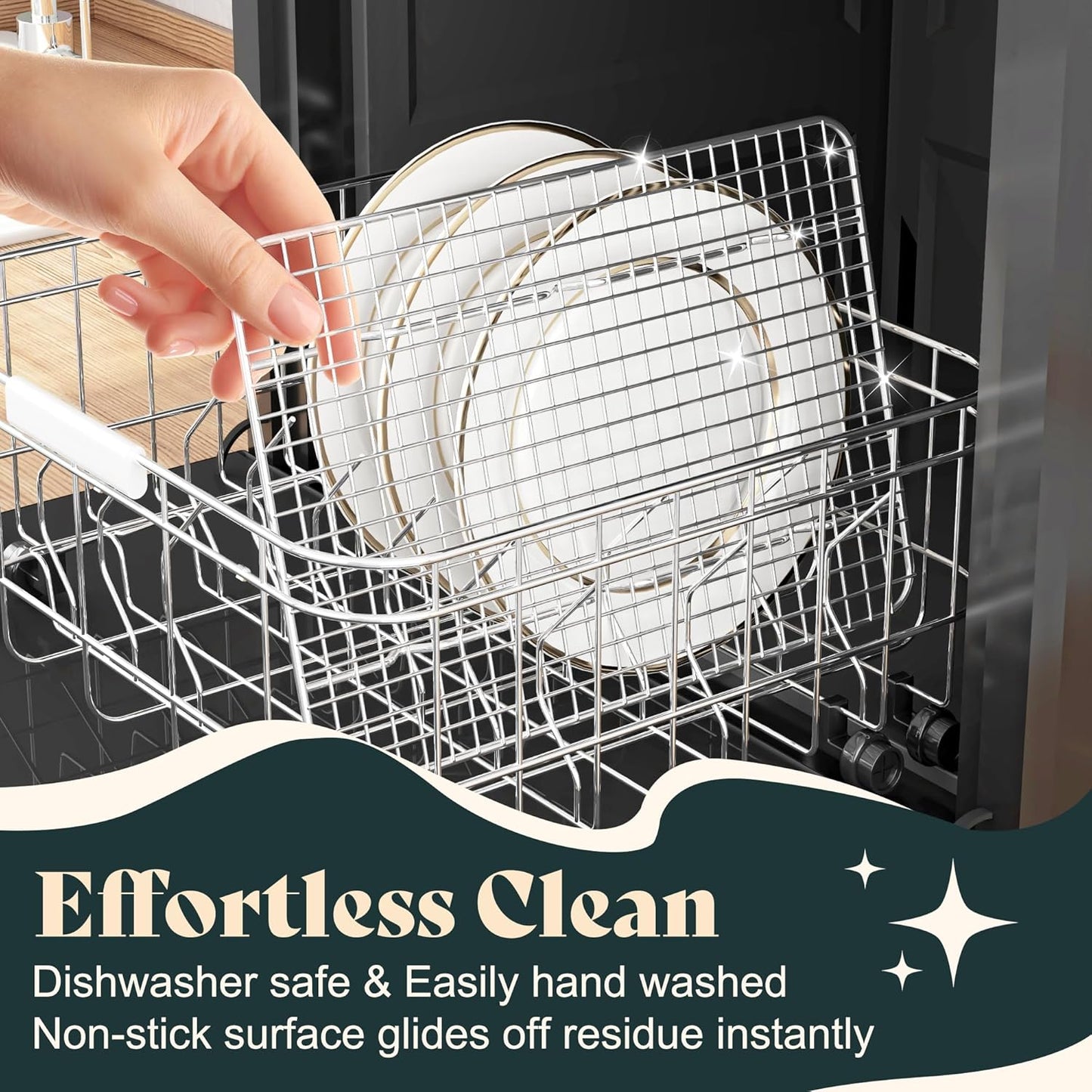 Cooling Racks for Cooking and Baking-8.5"x12" Oven Safe Premium Stainless Steel Heavy Duty Baking Rack Tight-Wire, Fits Quarter Sheet Pan for Roasting & Grilling & Cooking-1 Pack