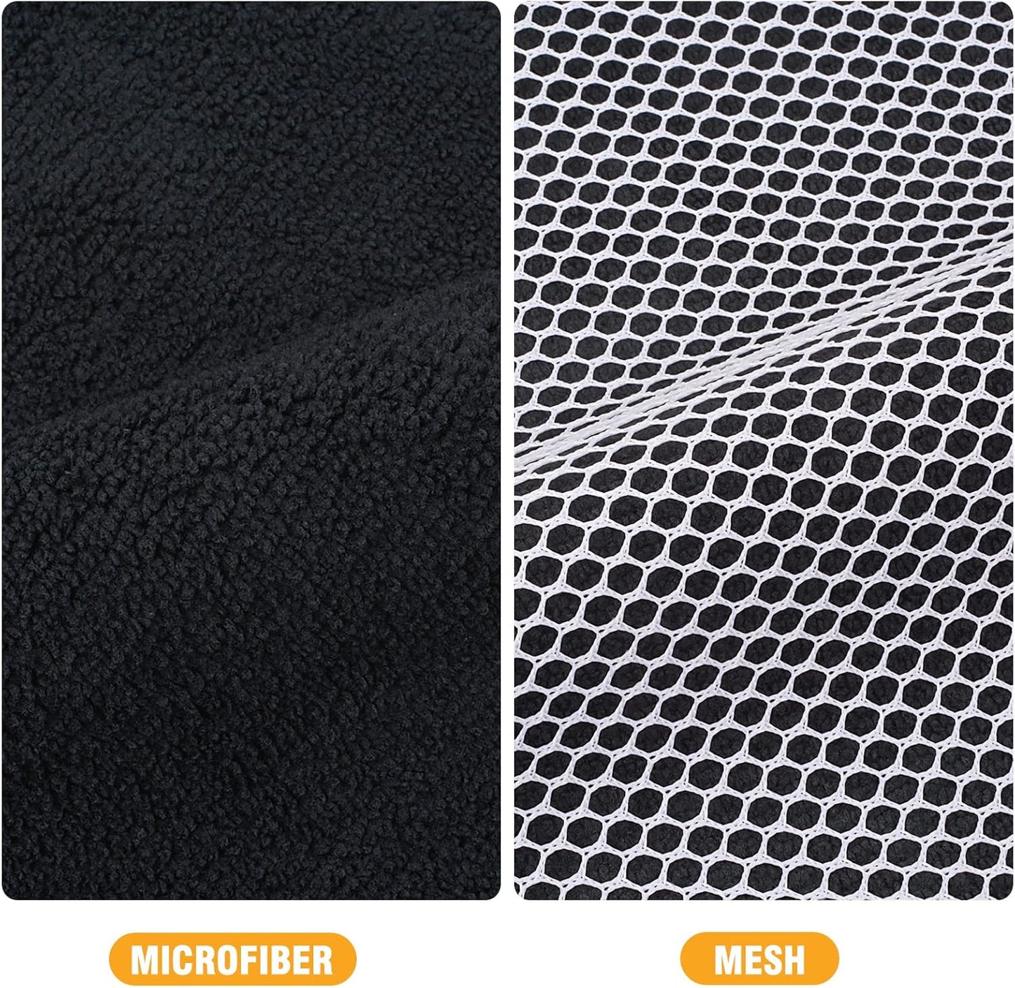 KinHwa Kitchen Washcloths for Dishes Absorbent Microfiber Dish Cloths Quick Dry Dish Rags with Poly Scour Scrub Side Ideal for Kitchen Cleaning (Black, 12inchx12inch 18 Pack)