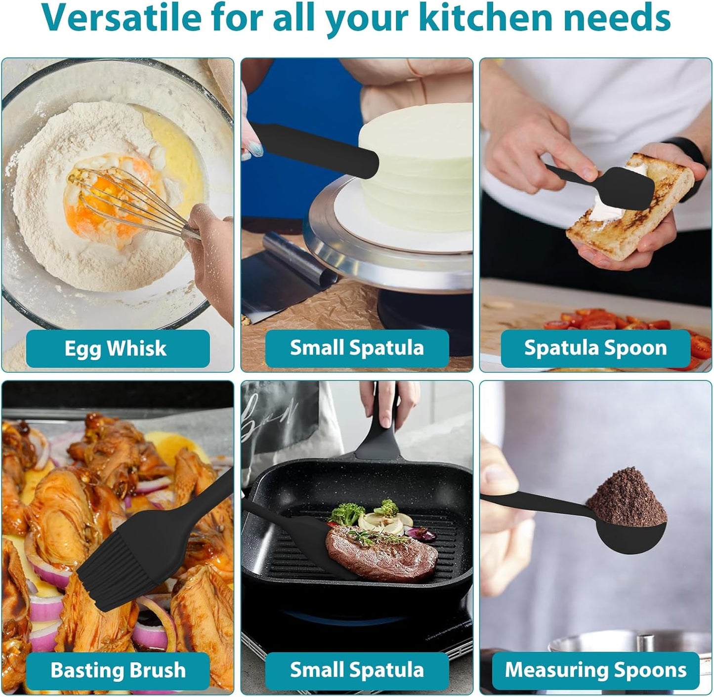 20-Piece Mixing Bowls Set with Airtight Lids – 6 Stainless Steel Kitchen Bowls (4.5QT, 4QT, 3.5QT, 2.1QT, 1.5QT, 1.1QT), 3 Grater Attachments, Non-Slip Silicone Bottoms, Perfect for Baking & Serving