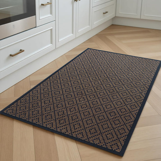PADOOR Kitchen Floor Mat, Rubber Backed Kitchen Rugs Non Slip Washable, Super Absorbent Kitchen Mats for Floor Front of Sink, 20"x32" Blue