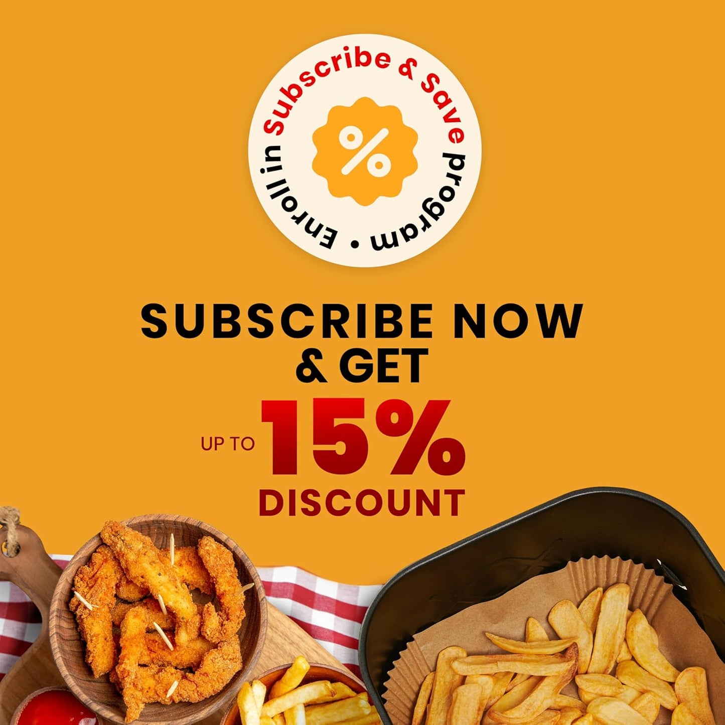 Air Fryer Paper Liners, 125Pcs Air Fryer Disposable Liners, Non-Stick and Oil Proof for Easy Cleanup, 8” Square for 5-8 qt Basket by Baker's Signature